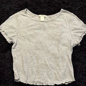 Grey Plain Crop Top